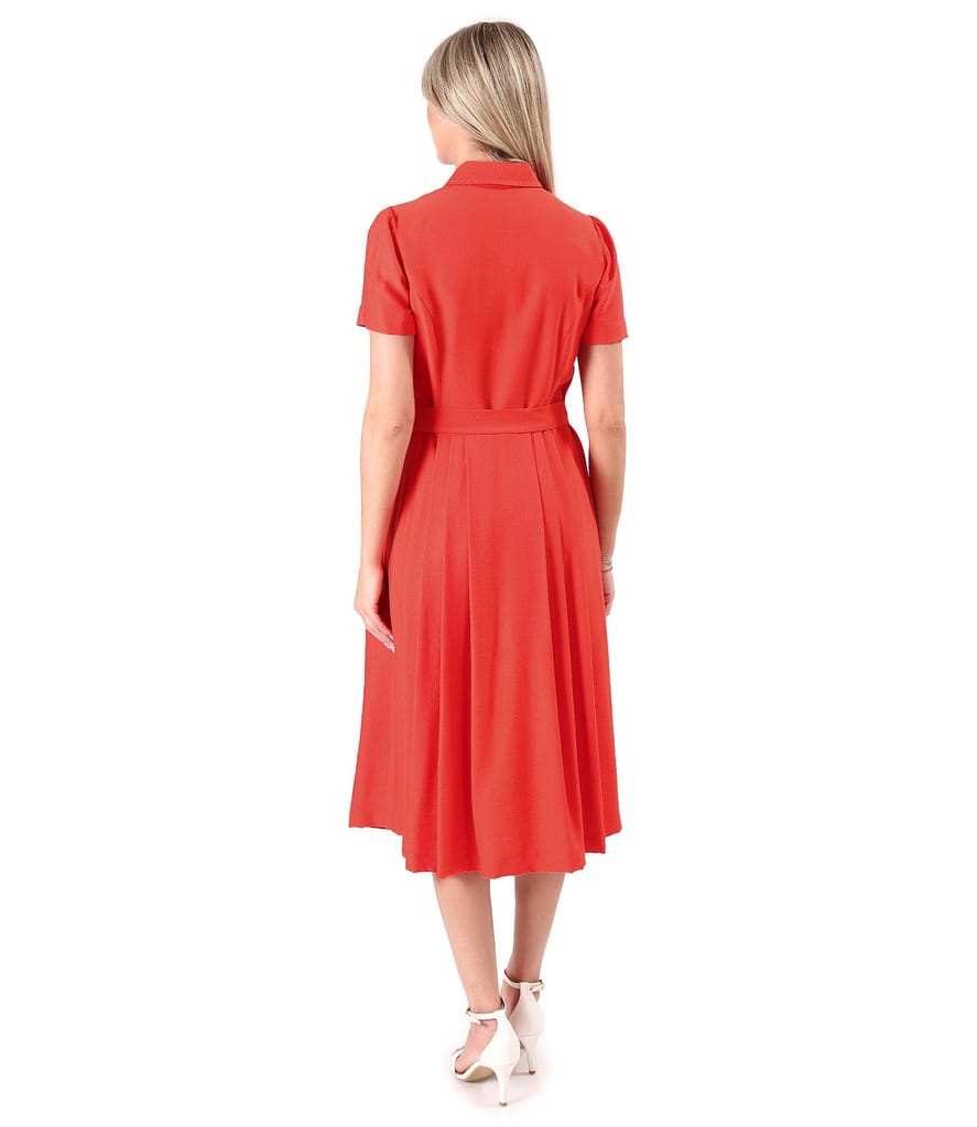 Rochie eleganta tip camasa din viscoza usor creponata