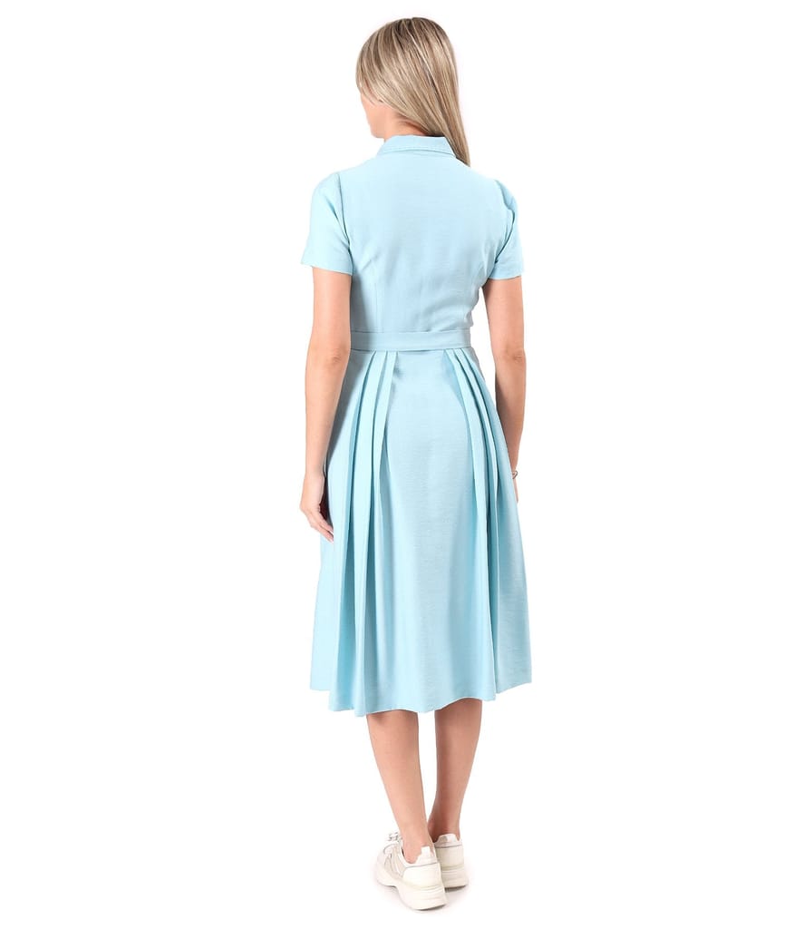 Rochie eleganta tip camasa din viscoza usor creponata