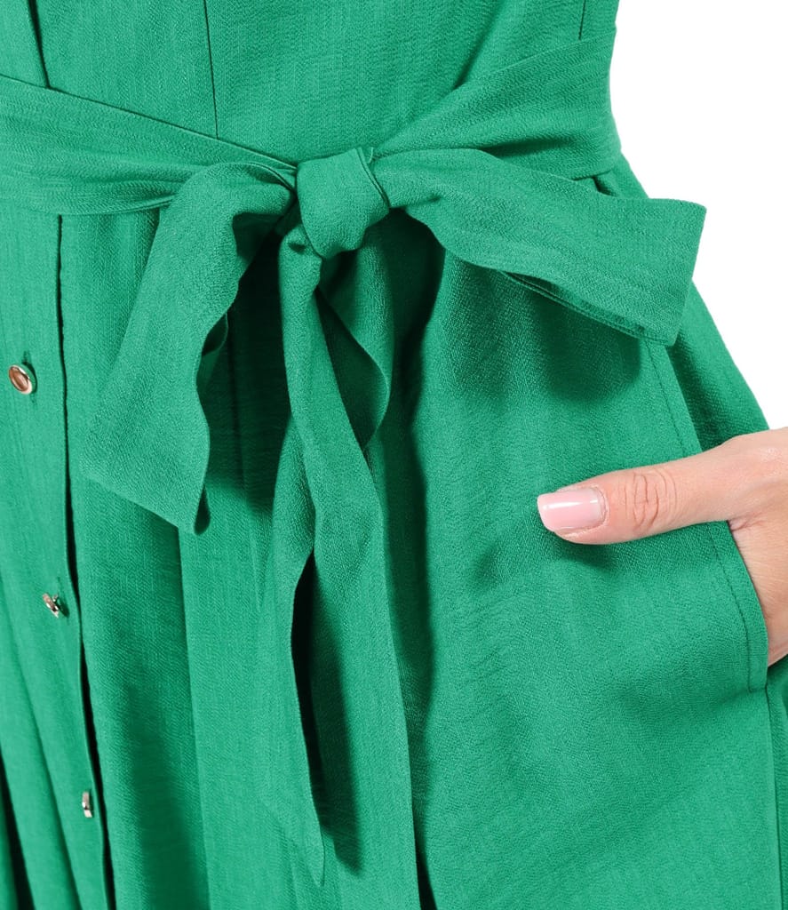 Rochie eleganta tip camasa din viscoza usor creponata