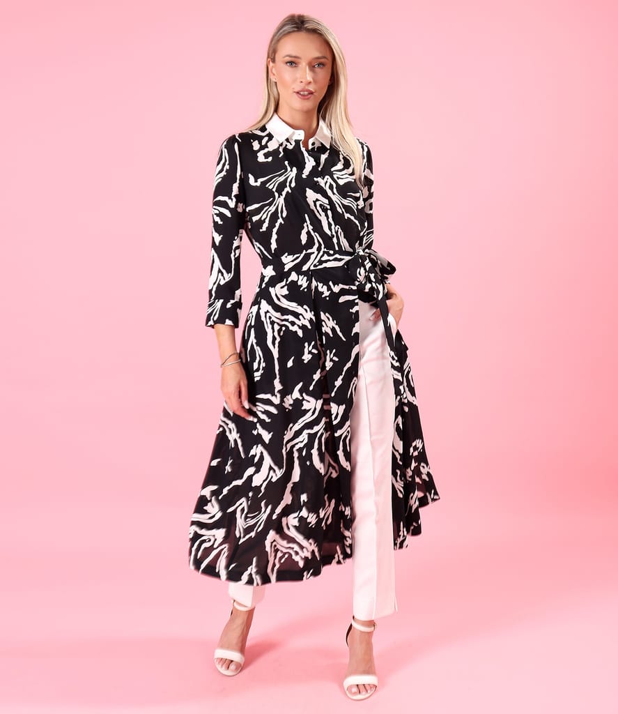 Rochie tip camasa cu pantaloni pana