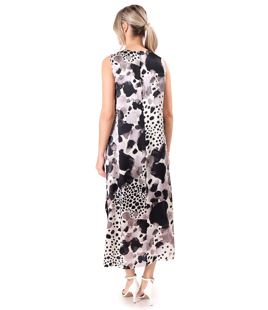 Rochie eleganta lunga din matase naturala cu slit lateral