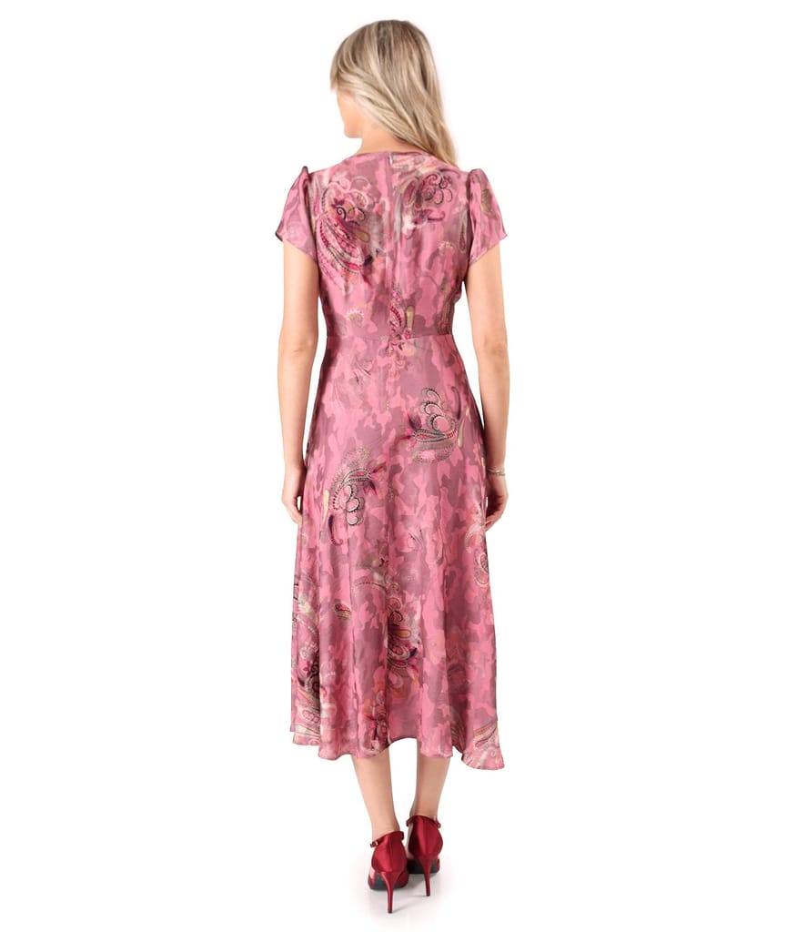 Rochie midi eleganta din viscoza imprimata
