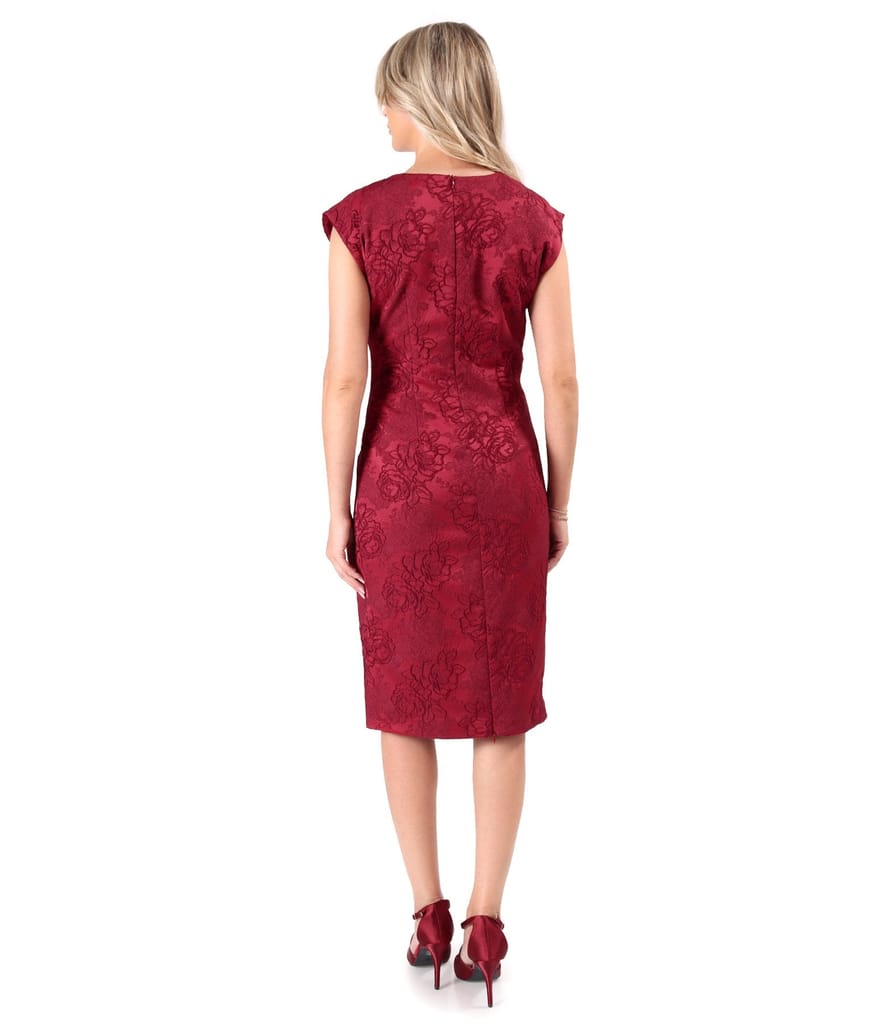 Rochie eleganta din brocart cu motive florale