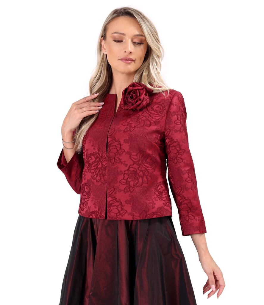 Sacou elegant din brocart cu motive florale