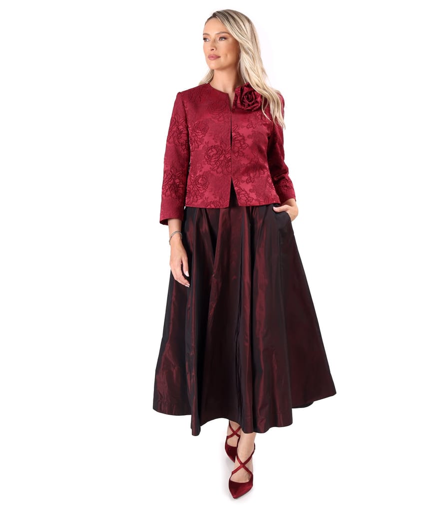 Sacou elegant din brocart cu motive florale