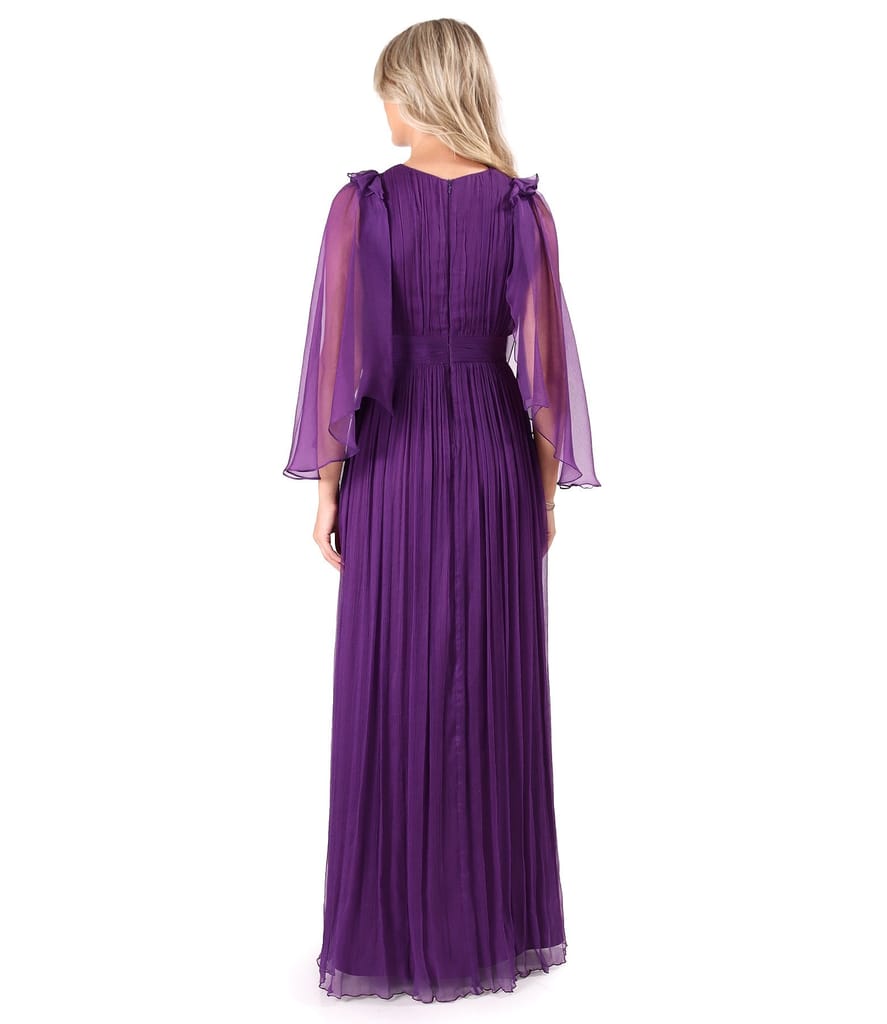 Rochie de seara lunga din voal de matase naturala