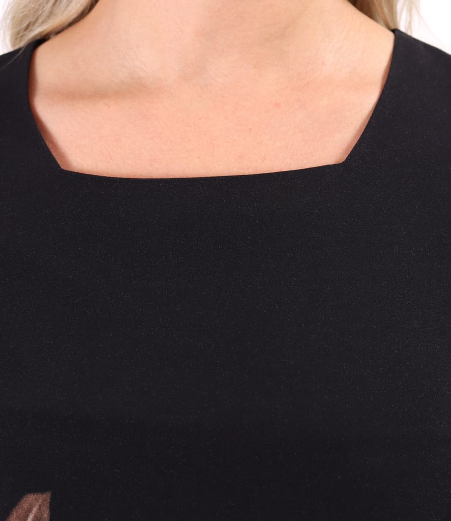 Rochie lunga din viscoza cu imprimeu floral si slit lateral