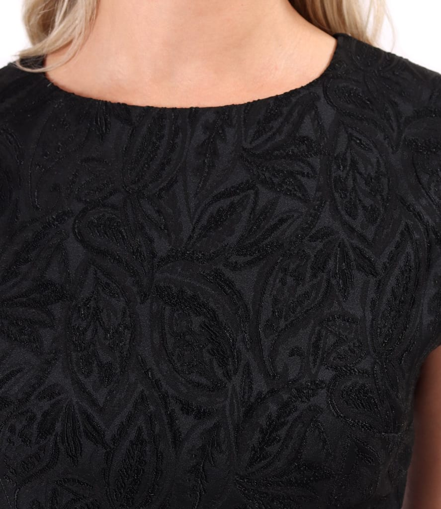 Rochie eleganta din brocart elastic cu motive florale