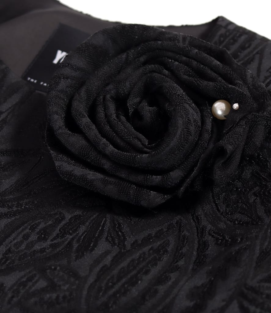 Sacou elegant din brocart elastic cu motive florale