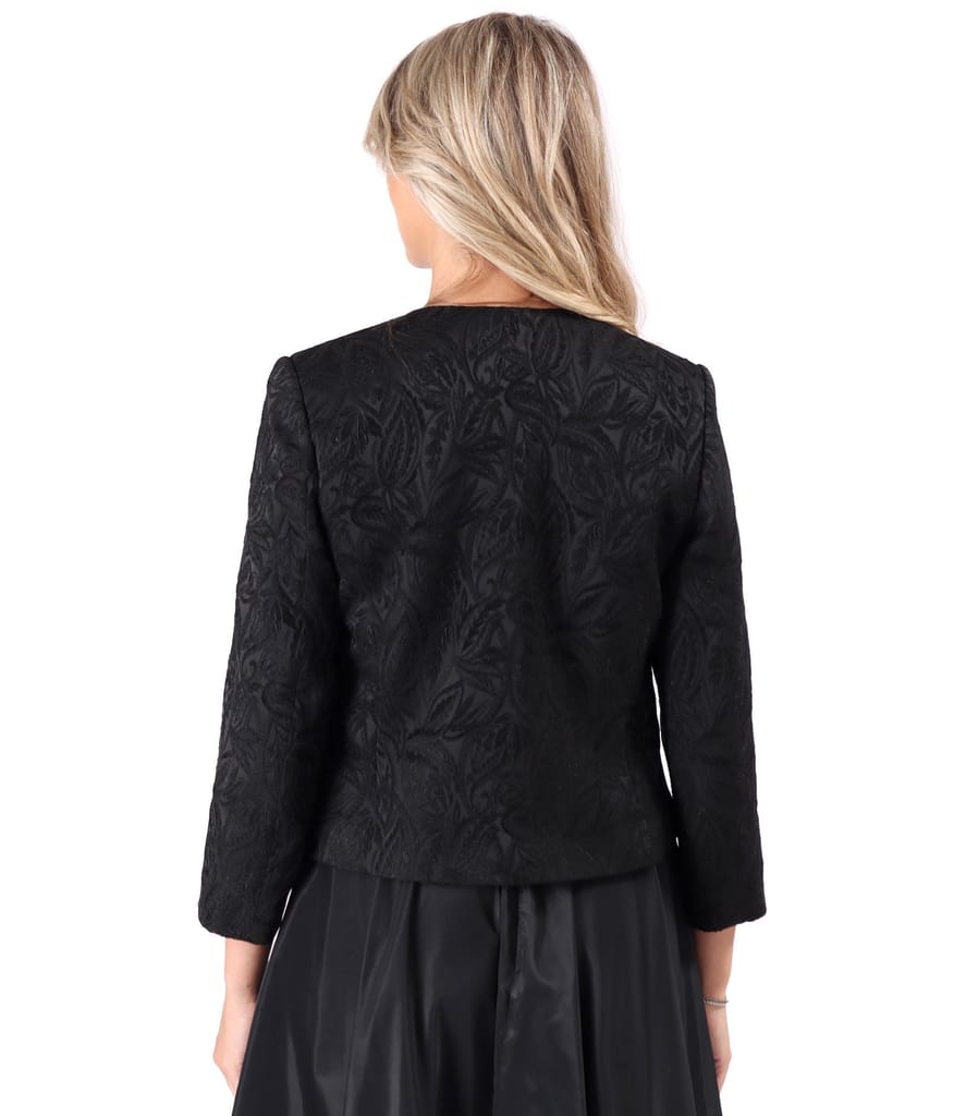 Sacou elegant din brocart elastic cu motive florale
