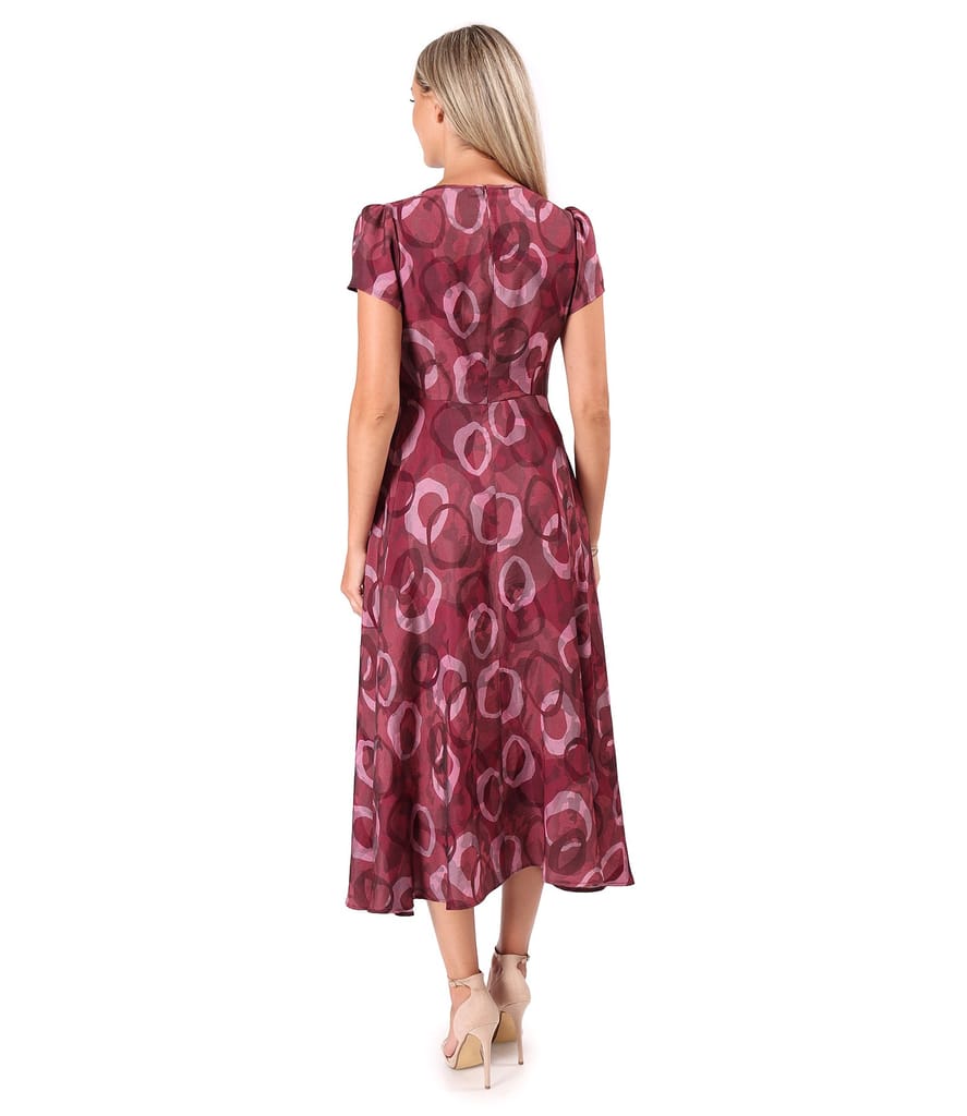 Rochie midi eleganta din viscoza imprimata