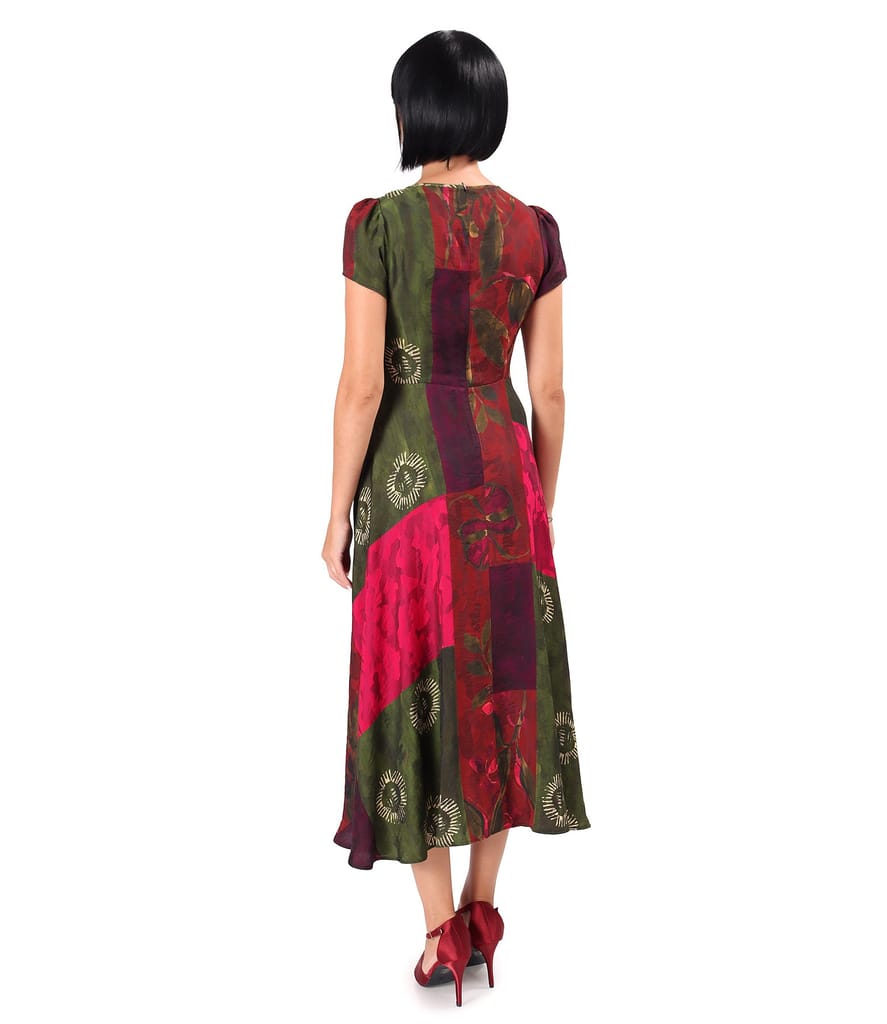 Rochie midi eleganta din viscoza imprimata