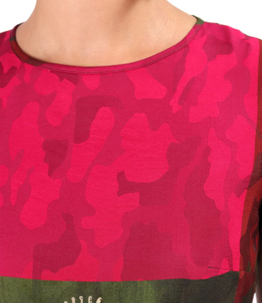 Rochie midi eleganta din viscoza imprimata