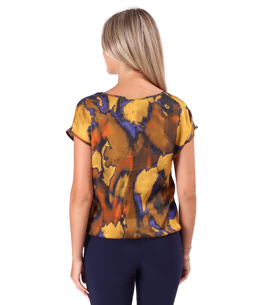 Bluza lejera din satin de viscoza imprimata