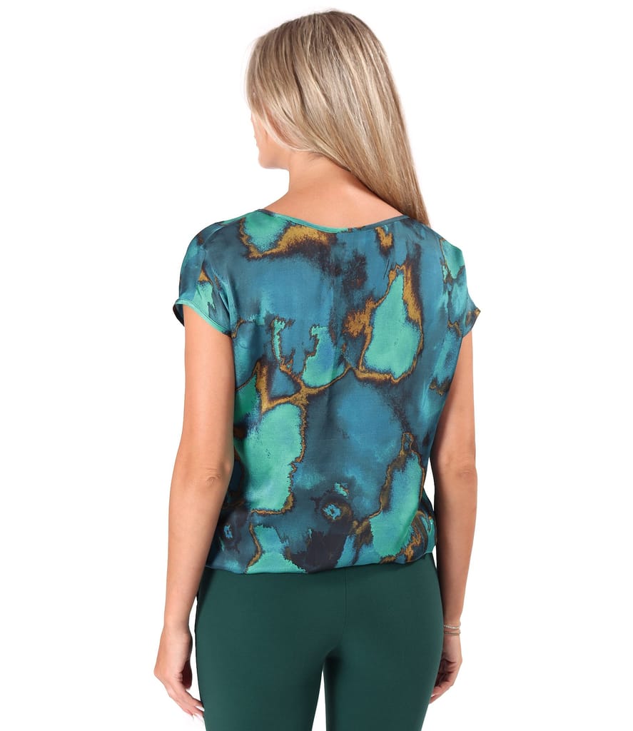Bluza lejera din satin de viscoza imprimata
