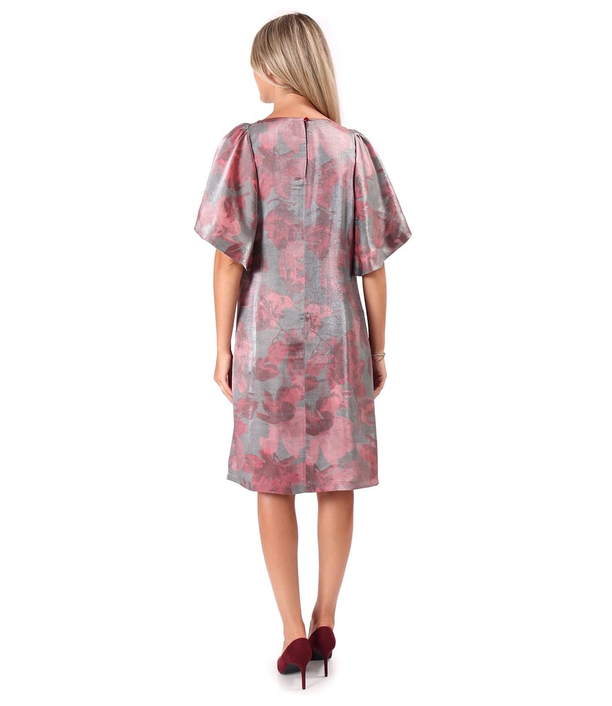 Rochie de seara din organza plina de viscoza cu efect metalizat