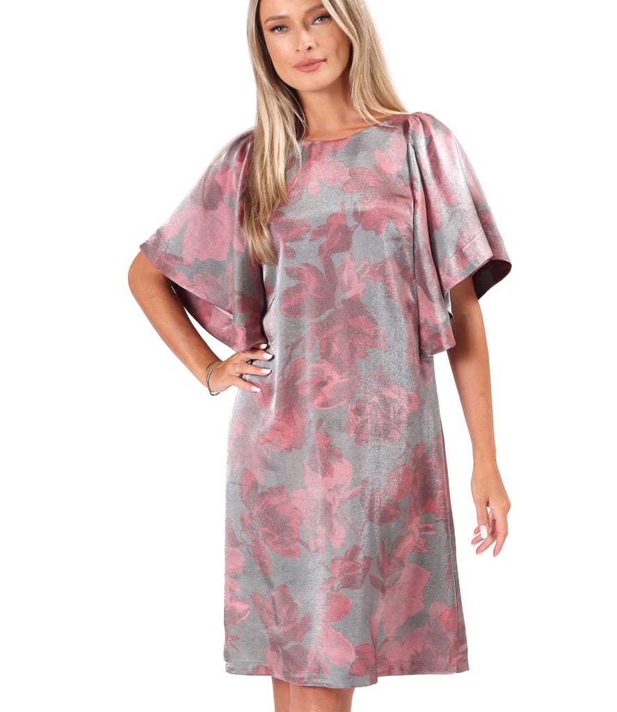 Rochie de seara din organza plina de viscoza cu efect metalizat