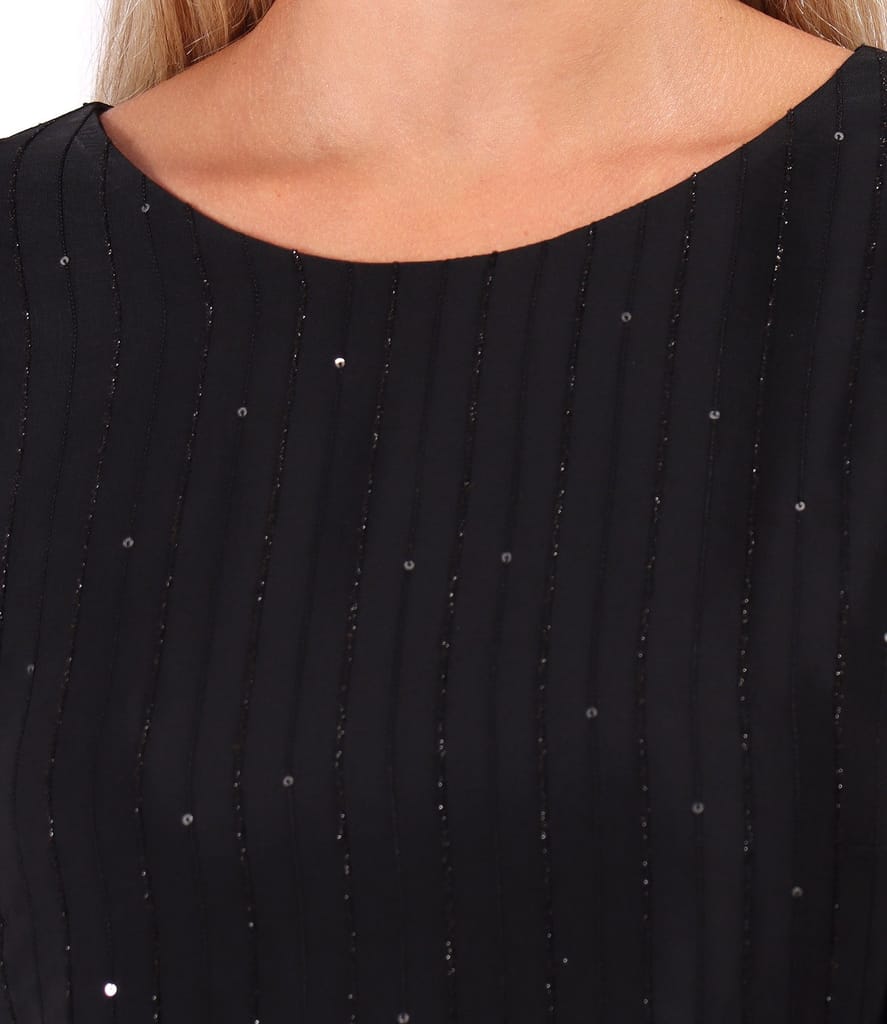 Rochie de seara din viscoza cu fir metalic si paiete