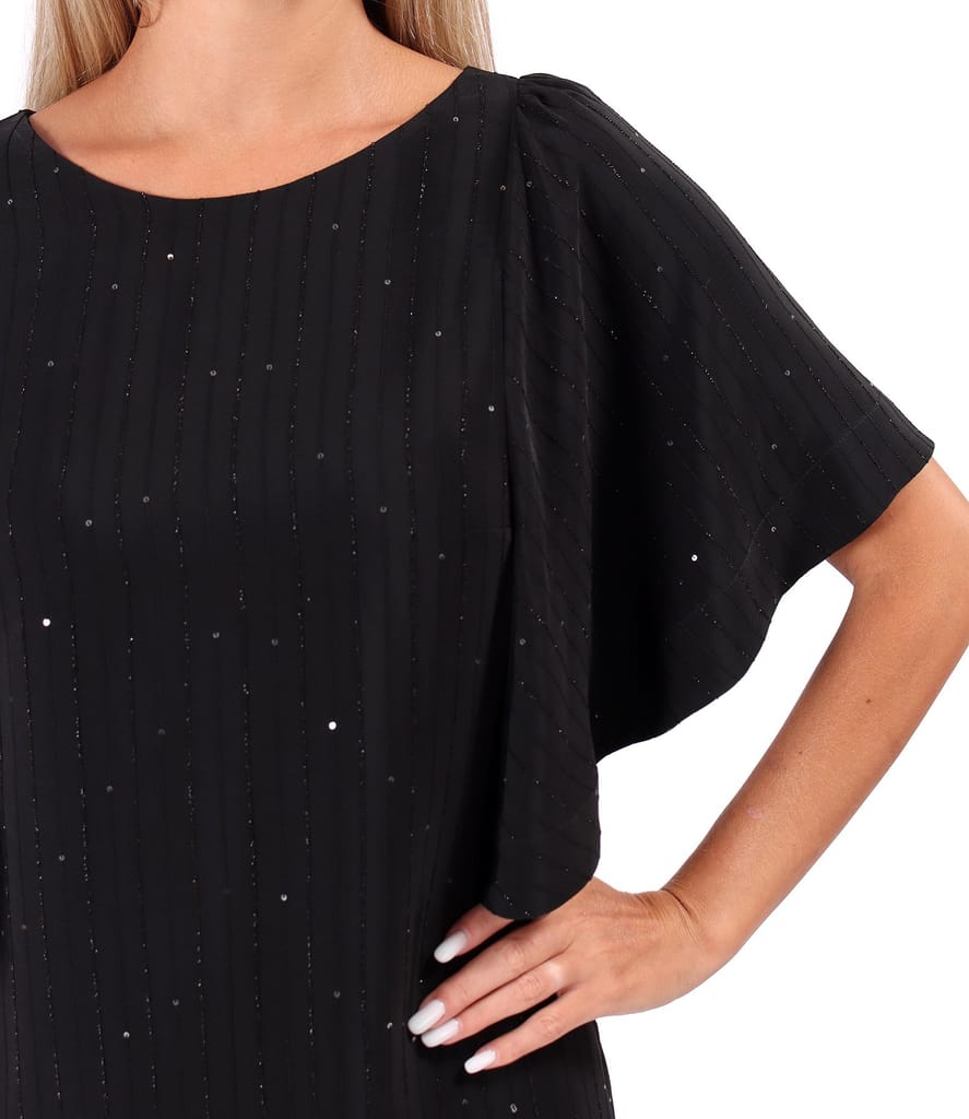 Rochie de seara din viscoza cu fir metalic si paiete
