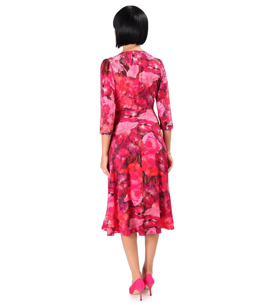 Rochie eleganta din viscoza imprimata cu motive florale