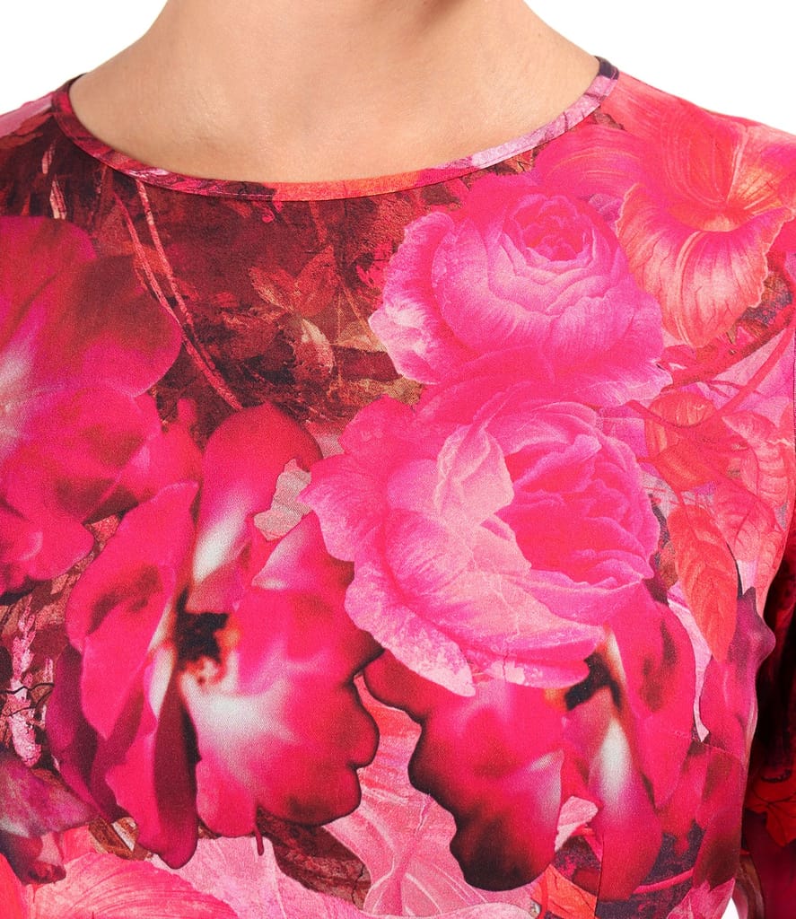 Rochie eleganta din viscoza imprimata cu motive florale