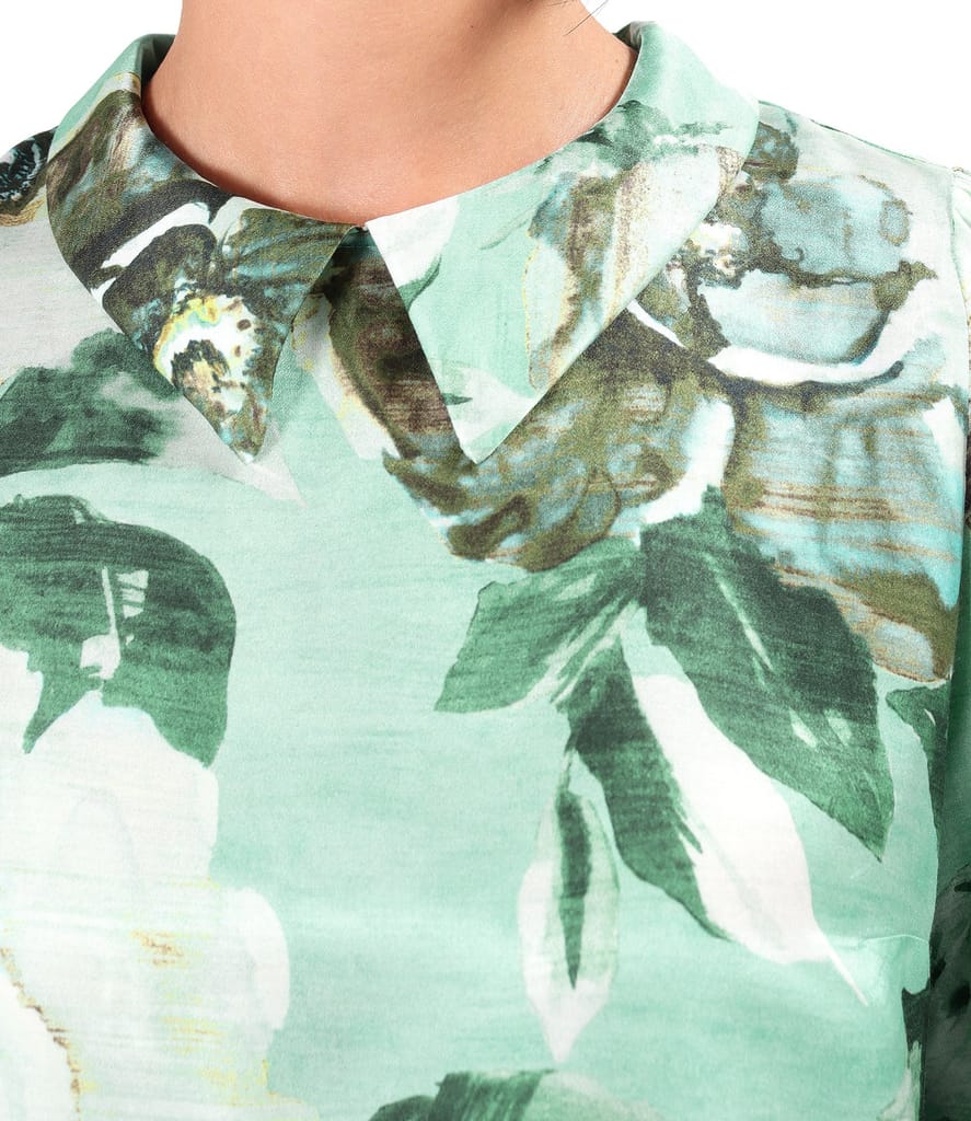 Bluza eleganta din viscoza cu matase naturala imprimata cu motive florale