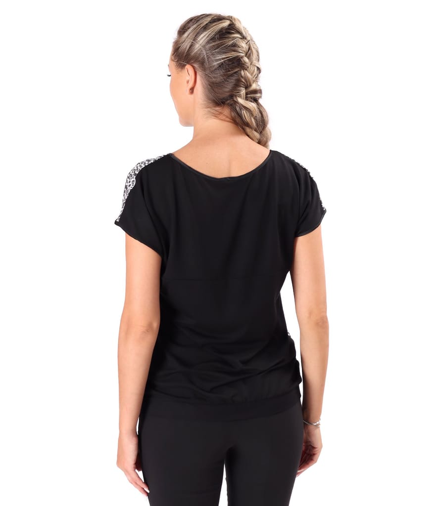 Bluza lejera cu fata imprimata cu motive geometrice