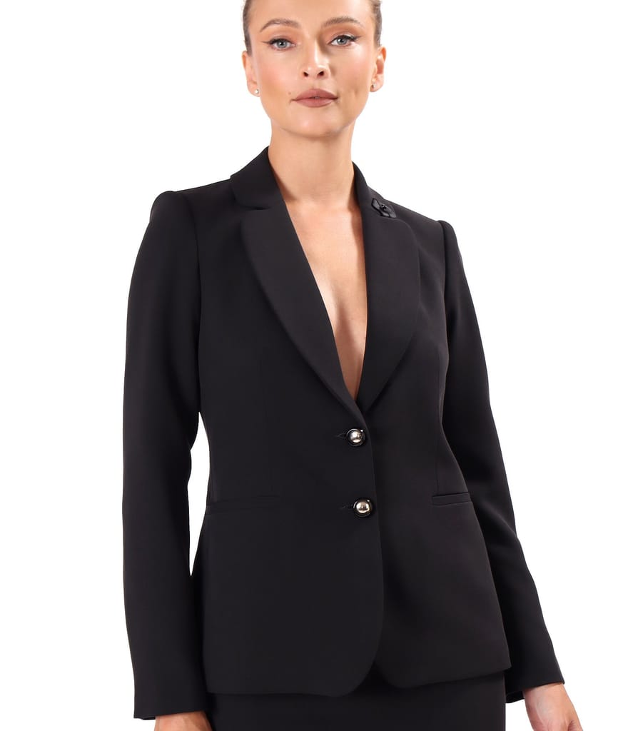 Sacou office din stofa elastica cu viscoza si tencel