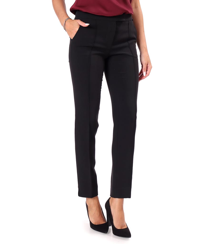 Pantaloni pana din stofa elastica cu viscoza si tencel