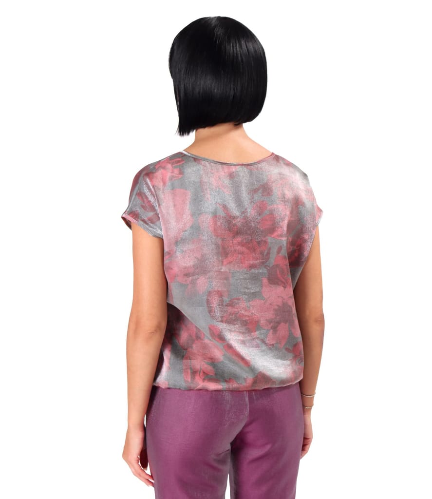 Bluza eleganta din organza plina de viscoza cu efect metalizat