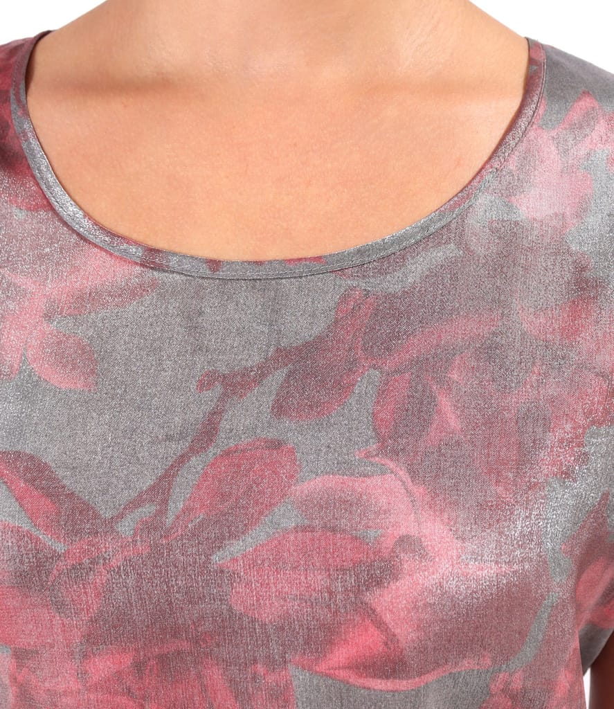 Bluza eleganta din organza plina de viscoza cu efect metalizat