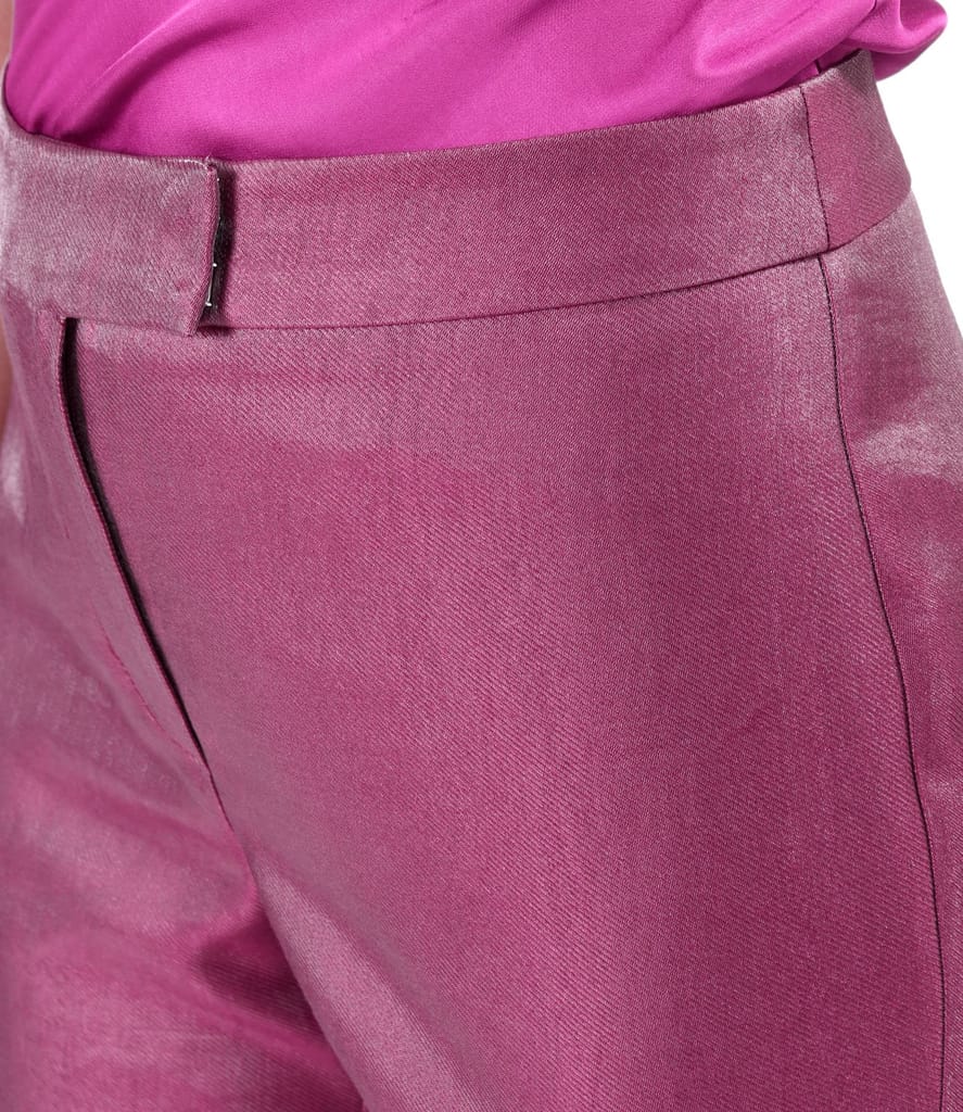 Pantaloni pana din tesatura cu aspect satinat