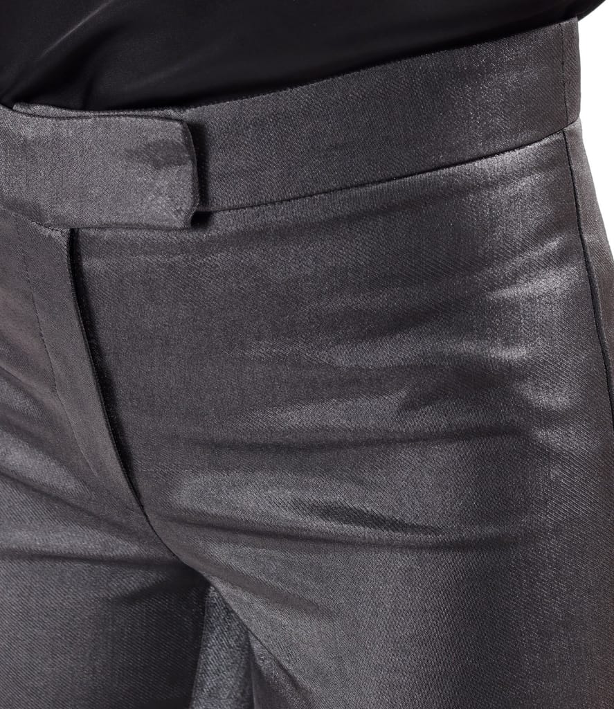 Pantaloni pana din tesatura cu aspect satinat