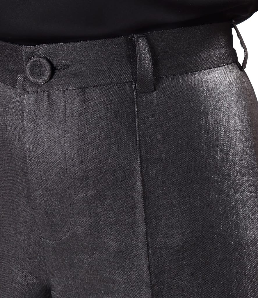Pantaloni largi din tesatura cu aspect satinat