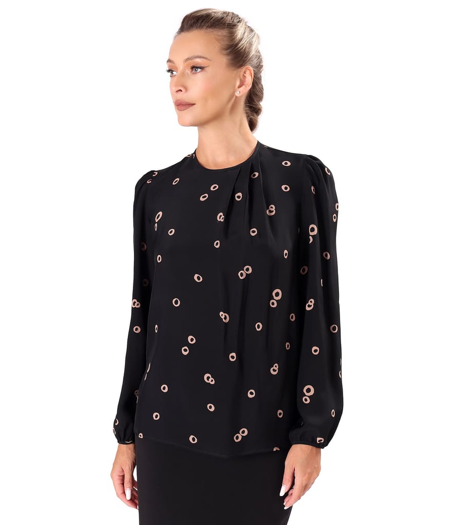 Bluza eleganta din viscoza imprimata cu motive geometrice