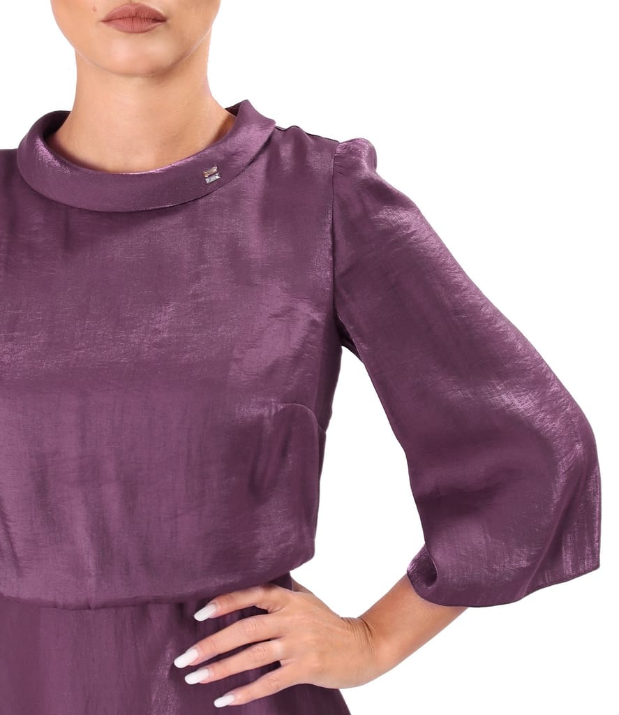 Rochie midi din tesatura satinata