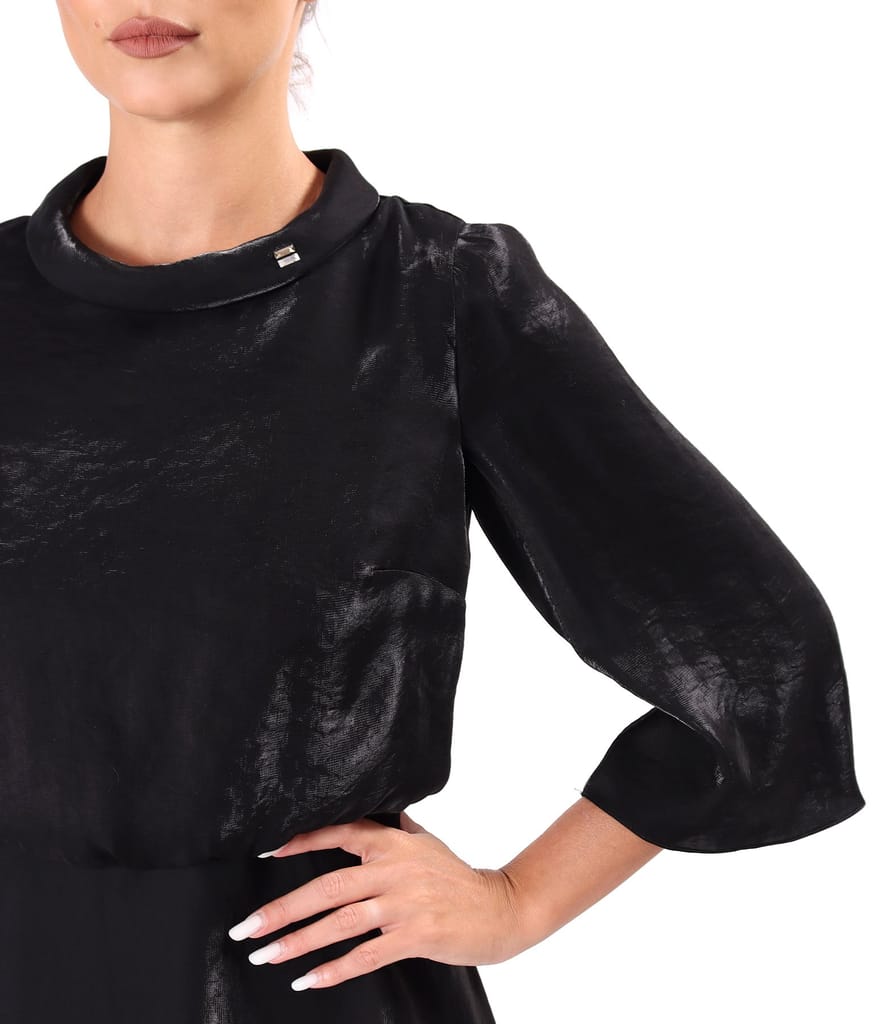 Rochie midi din tesatura satinata