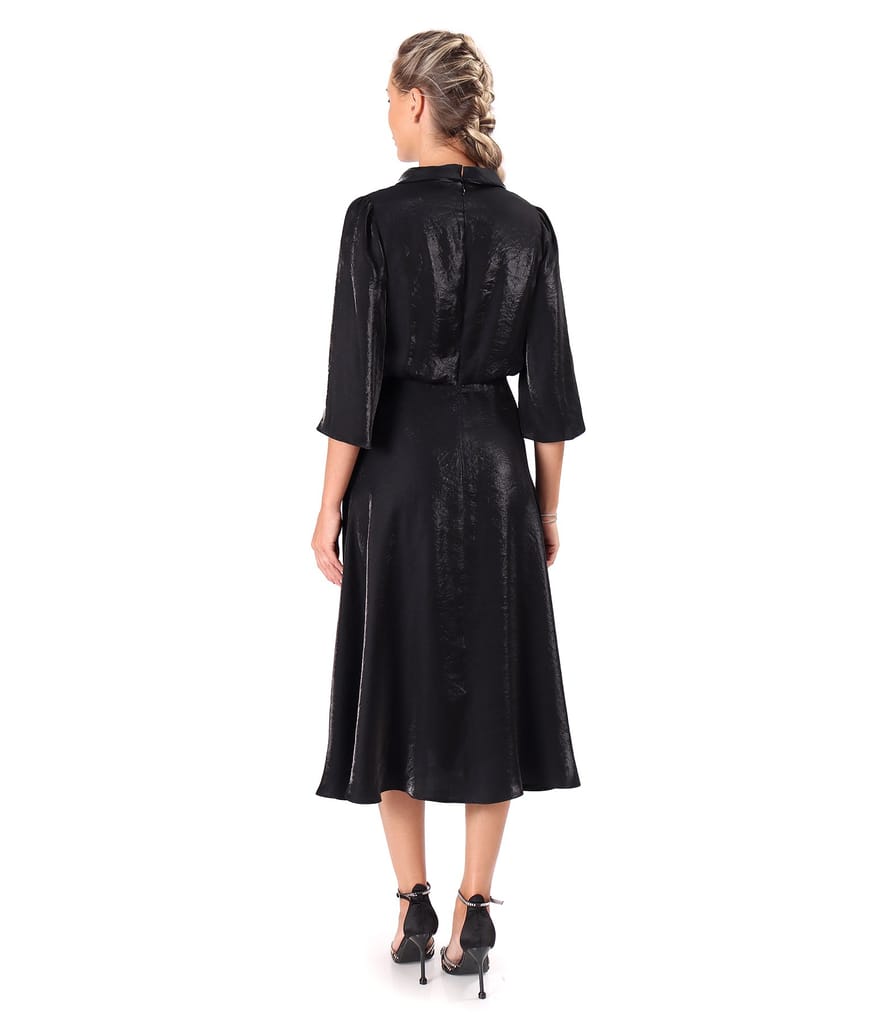 Rochie midi din tesatura satinata