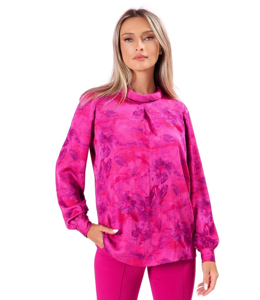 Bluza lejera din viscoza imprimat cu motive florale