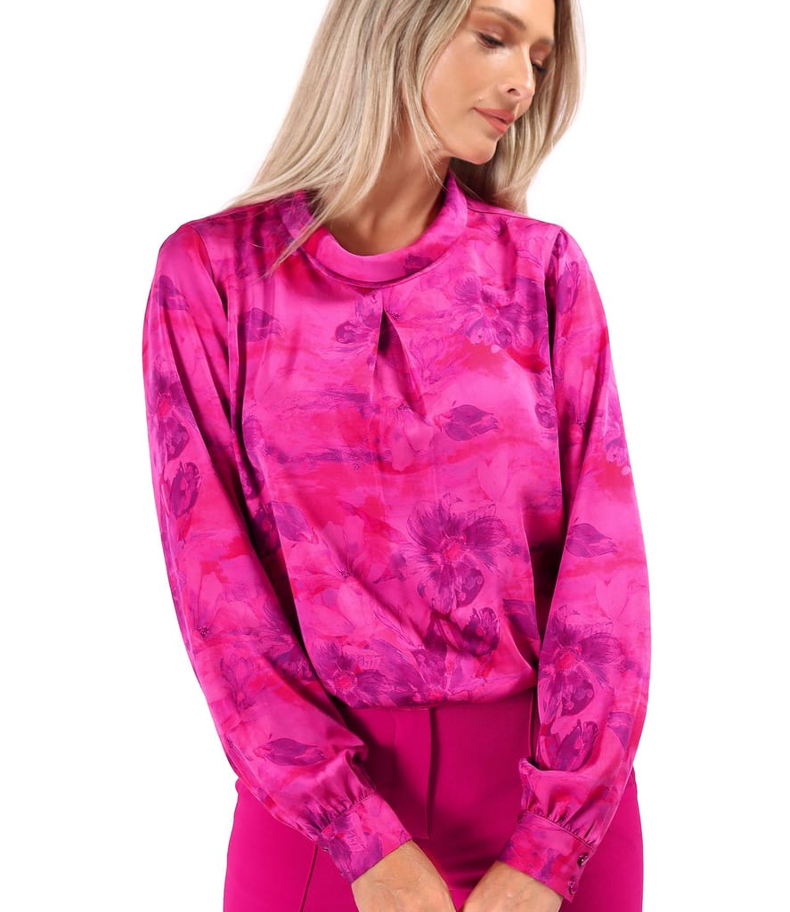 Bluza lejera din viscoza imprimat cu motive florale
