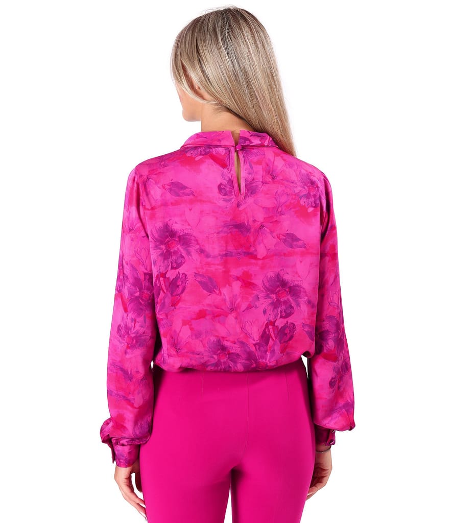 Bluza lejera din viscoza imprimat cu motive florale