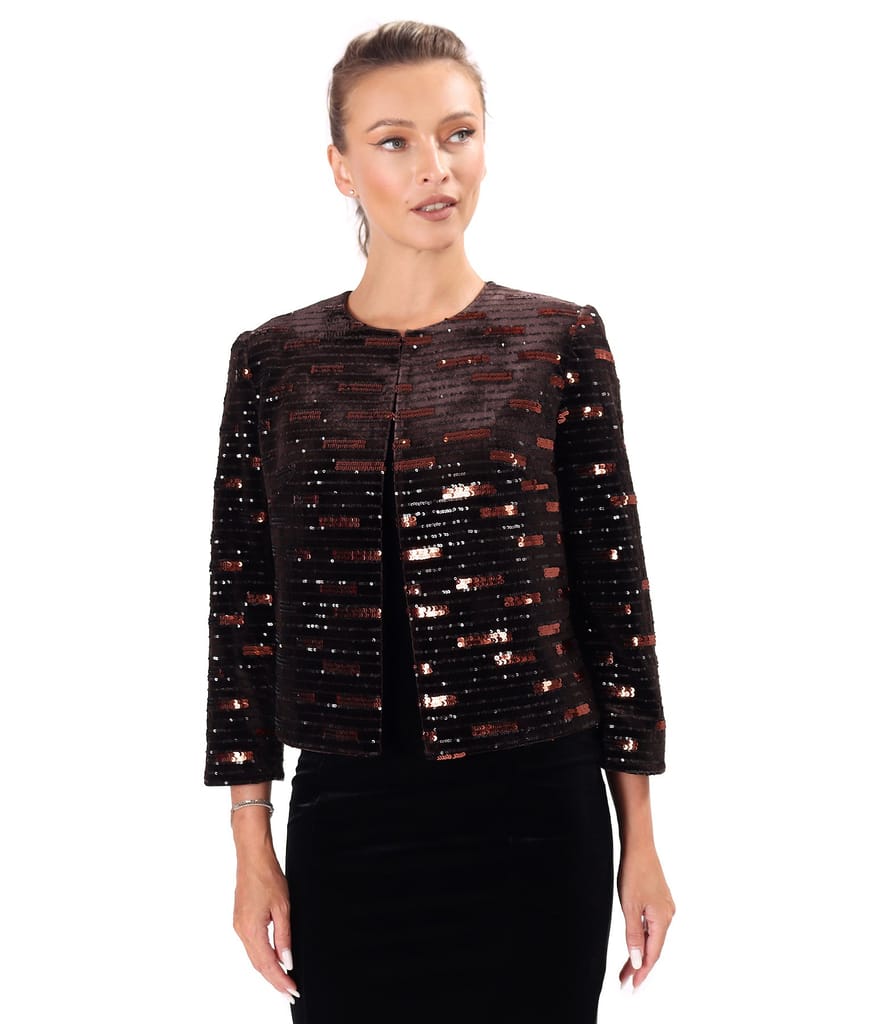 Bolero din catifea elastica cu paiete