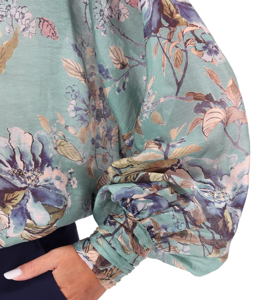 Bluza eleganta din Tencel imprimat cu motive florale