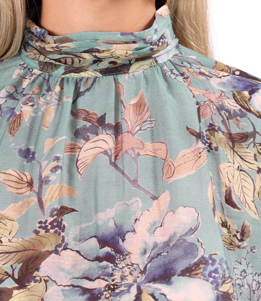 Bluza eleganta din Tencel imprimat cu motive florale