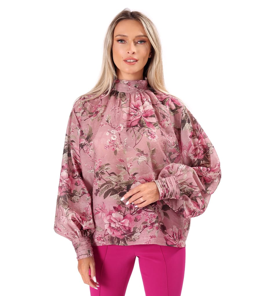 Bluza eleganta din Tencel imprimat cu motive florale