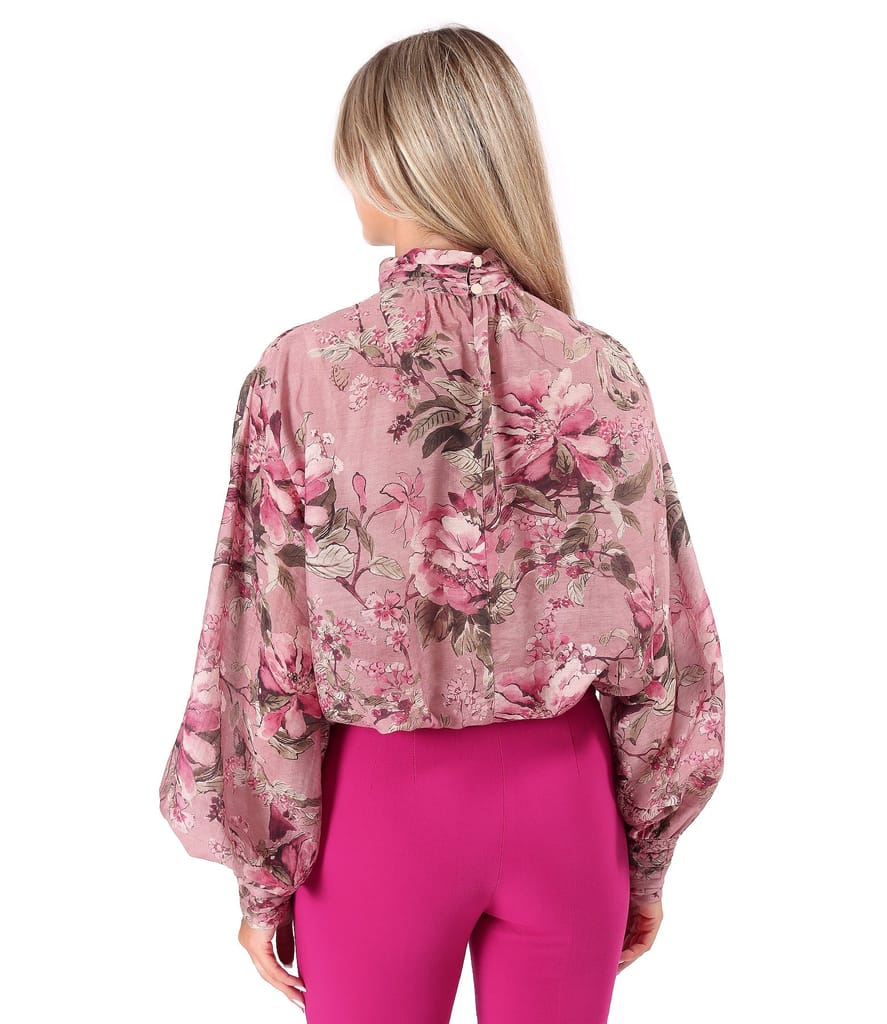 Bluza eleganta din Tencel imprimat cu motive florale