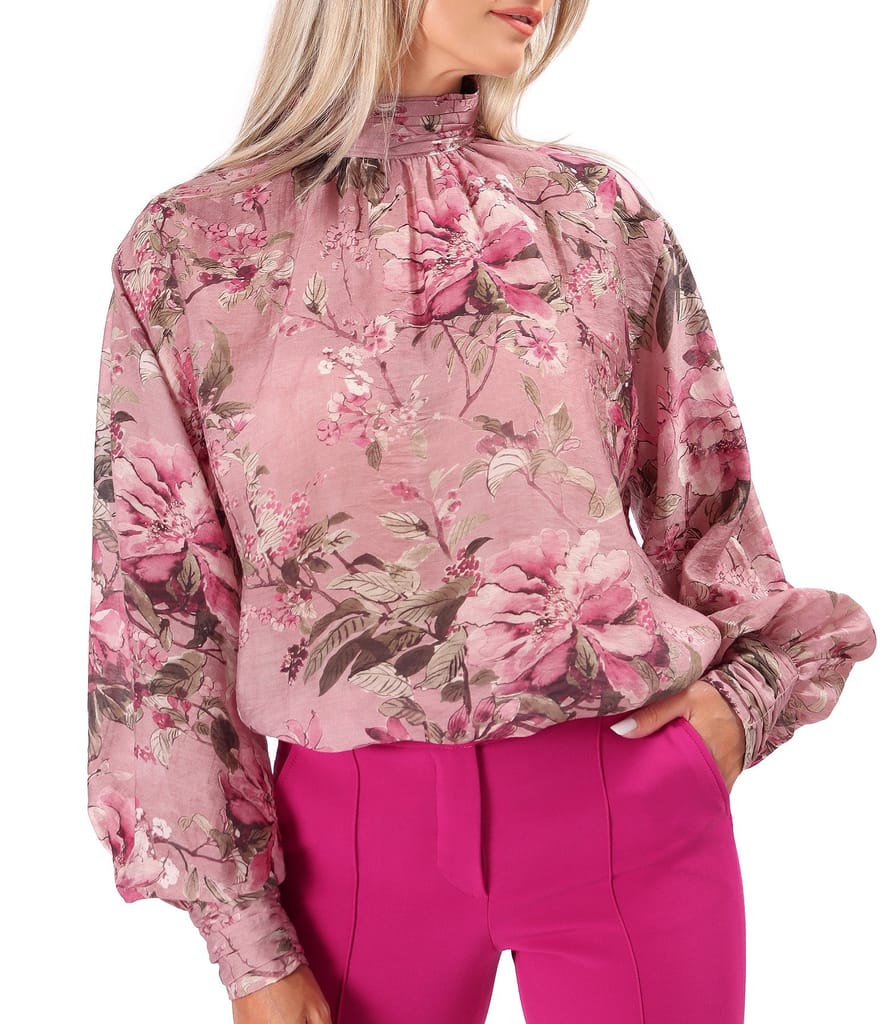 Bluza eleganta din Tencel imprimat cu motive florale