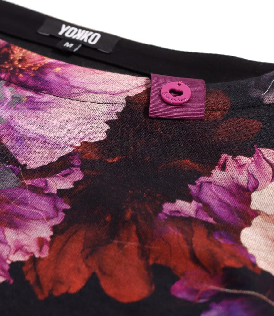 Bluza din jerse elastic gros imprimat cu motive florale