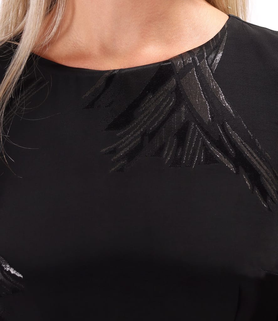 Rochie midi din viscoza cu fir metalic