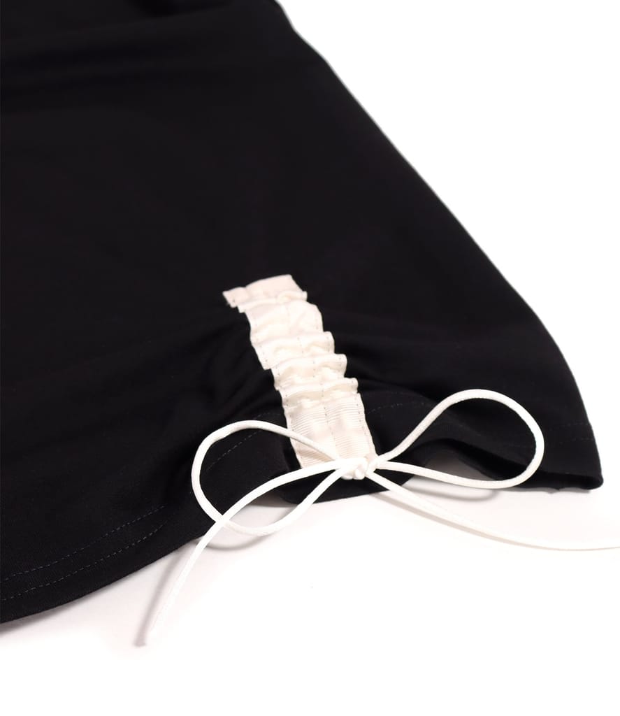 Bluza din jerse elastic uni cu snur in partea de jos